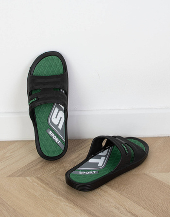 CZARNE KLAPKI MĘSKIE PIANKOWE LEKKIE