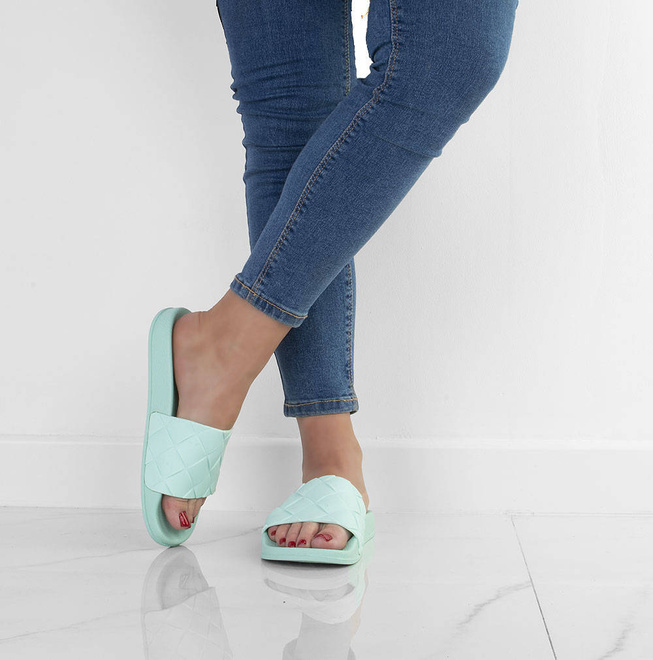 ZIELONE GUMOWE PLECIONE KLAPKI MELISKI KEILIS 7