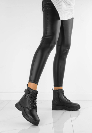 CZARNE BOTKI NA PLATFORMIE OCIEPLANE HAIDI