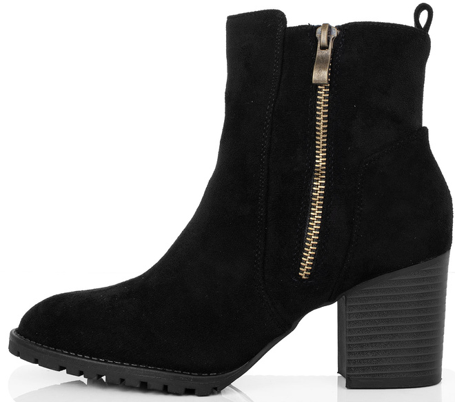 CZARNE DAMSKIE BOTKI NA SŁUPKU ZAMSZOWE GOLIA 3