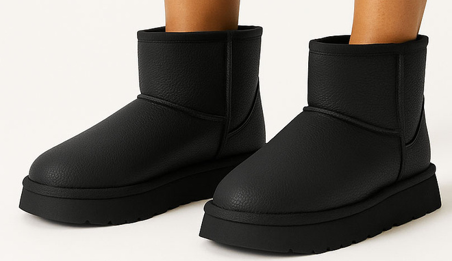 CZARNE OCIEPLANE ŚNIEGOWCE BOTKI NA PLATFORMIE EKO SKÓRA 3