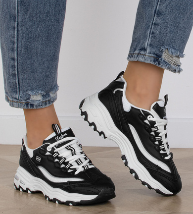 CZARNE TRAMPKI SNEAKERSY NA PLATFORMIE SEWANA