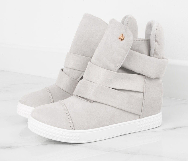 SZARE SNEAKERSY NA KOTURNIE SHANICE