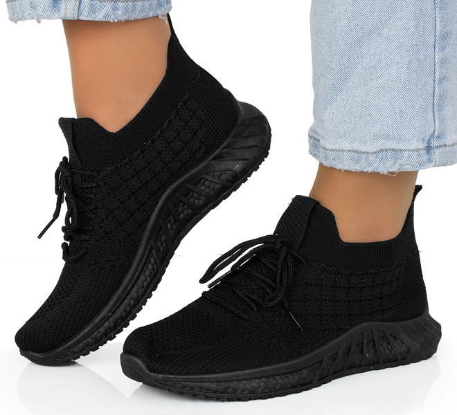 DAMSKIE CZARNE BUTY LEKKIE SNEAKERSY GRASA 4