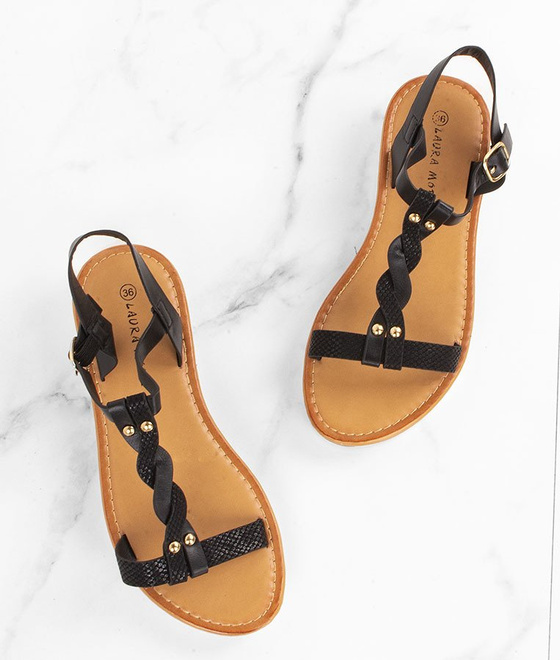 CZARNE SANDAŁY NA GRUBEJ PODESZWIE NEBI 5