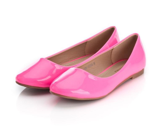 RÓŻOWE NEONOWE BALERINKI LAKIEROWANE 3