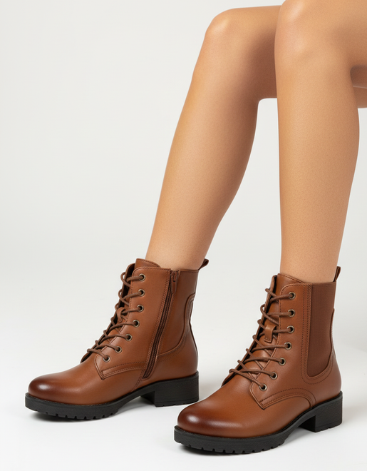 CAMEL SKÓRZANE BOTKI DAMSKIE OCIEPLANE TRAPERY GLANY OLIVIANNE 6