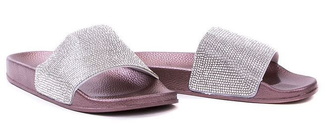 ZŁOTE GUMOWE KLAPKI Z CYRKONIAMI DIAMONDS