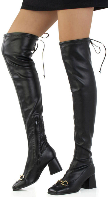 CZARNE SKÓRZANE KOZAKI ZA KOLANO WYSOKIE 2
