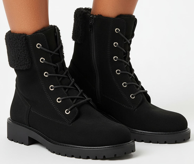 DAMSKIE CZARNE ZAMSZOWE BOTKI TRAPERY OCIEPLANE HARISE 2