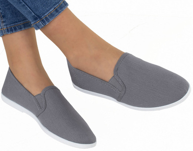SZARE TRAMPKI TENISÓWKI SLIP ON DANI