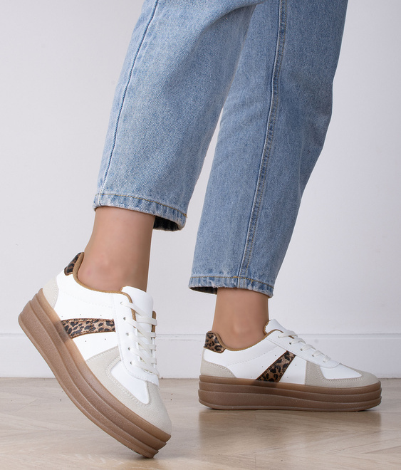 DAMSKIE BIAŁE SNEAKERSY TRAMPKI SKÓRZANE CARLOS 6