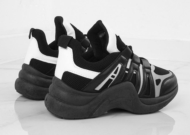 CZARNE SNEAKERSY NA GRUBEJ PODESZWIE OLINES 6