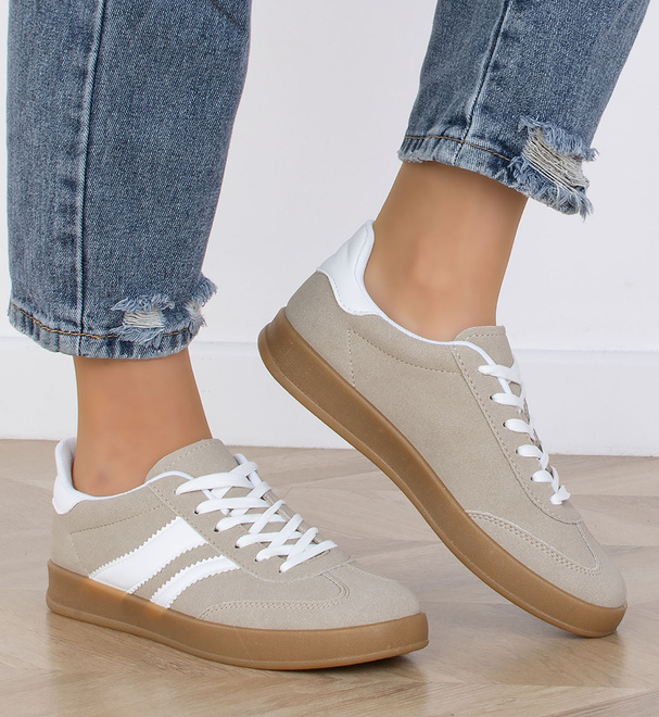 DAMSKIE BEŻOWE SNEAKERSY TRAMPKI BRINDA 8