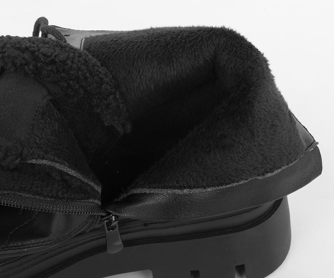 CZARNE BOTKI SKÓRZANE OCIEPLANE TRAPERY ZAMEK GASI 7