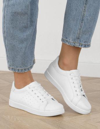 BIAŁE SNEAKERSY TRAMPKI KLASYCZNE SZNUROWANE HERMIA