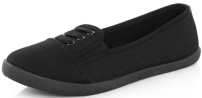 CZARNE WYKROJONE TENISÓWKI TRAMPKI  3