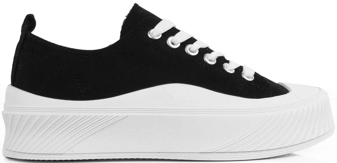 CZARNE TRAMPKI NA GRUBEJ PODESZWIE BIBI 1