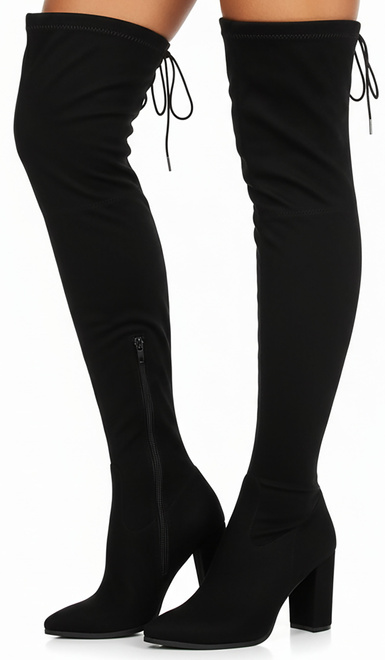 CZARNE DAMSKIE ZAMSZOWE KOZAKI NA ZAMEK TESSA 5