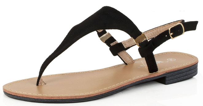 KLAPKI CZARNE ZAMSZOWE JAPONKI DAMSKIE ABBY 3