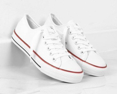 BIAŁE SKÓRZANE TRAMPKI HAZEL