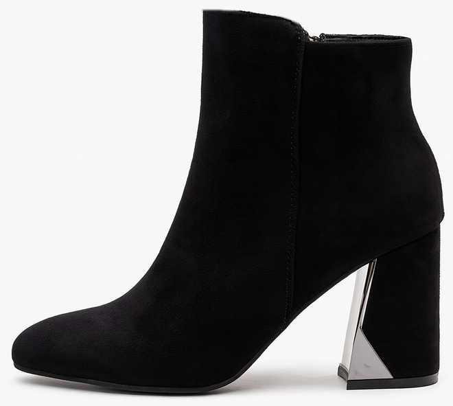 CZARNE DAMSKIE BOTKI NA SŁUPKU ZAMSZOWE OCIEPLANE SAVIRA 3