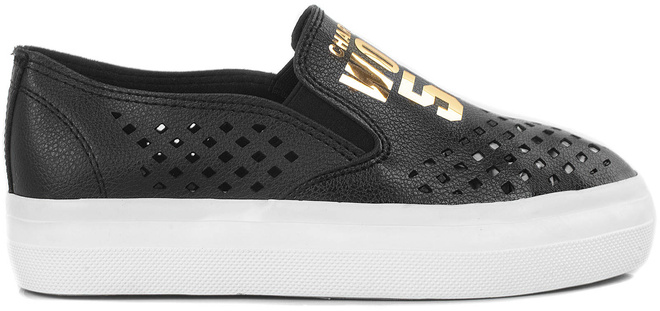 CZARNE TRAMPKI TENISÓWKI AŻUROWE SLIP ON  1