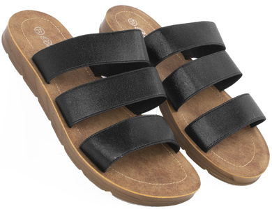 CZARNE KLAPKI Z PASKAMI RANDY