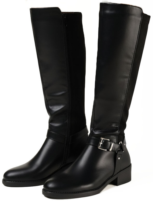 CZARNE DAMSKIE KOZAKI SKÓRZANE NA SŁUPKU OLESSA 2