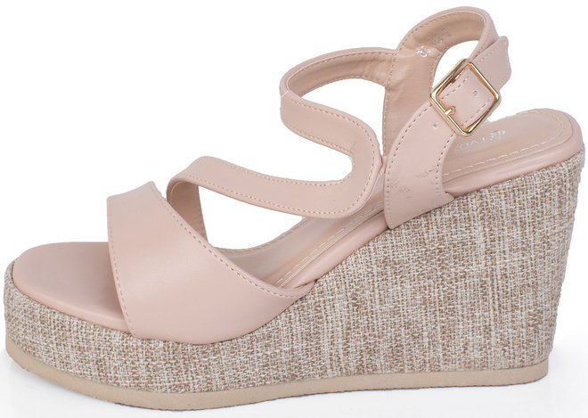 BEŻOWE SANDAŁY SKÓRZANE NA KOTURNIE ESPADRYLE MAFI 3