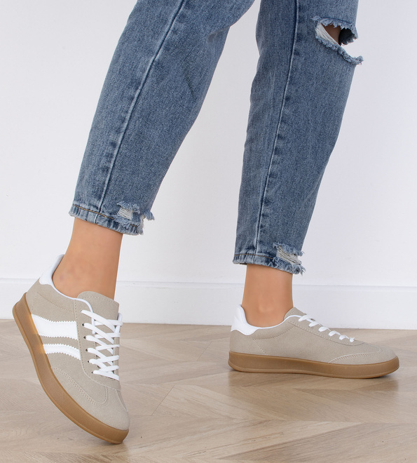 DAMSKIE BEŻOWE SNEAKERSY TRAMPKI BRINDA 6