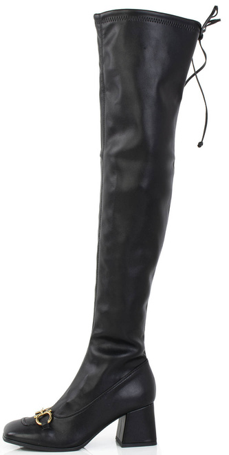 CZARNE SKÓRZANE KOZAKI ZA KOLANO WYSOKIE 3