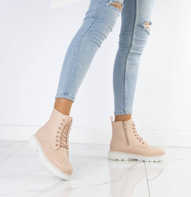 RÓŻOWE OCIEPLANE BOTKI TRAPERY GLANY 6