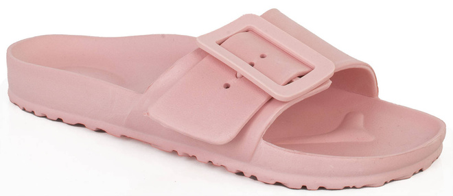 RÓŻOWE KLAPKI Z KLAMRĄ PROFILOWANE URIEL 1