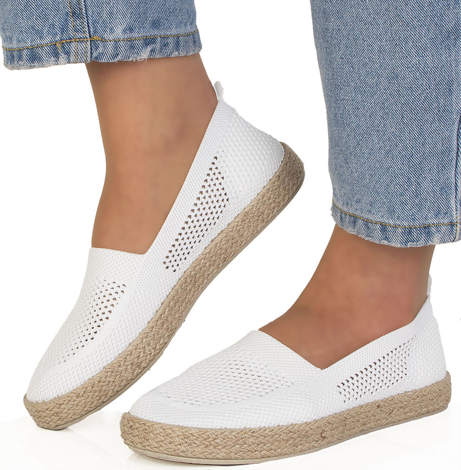 BIAŁE KORONKOWE ESPADRYLE TENISÓWKI LUCJA 4