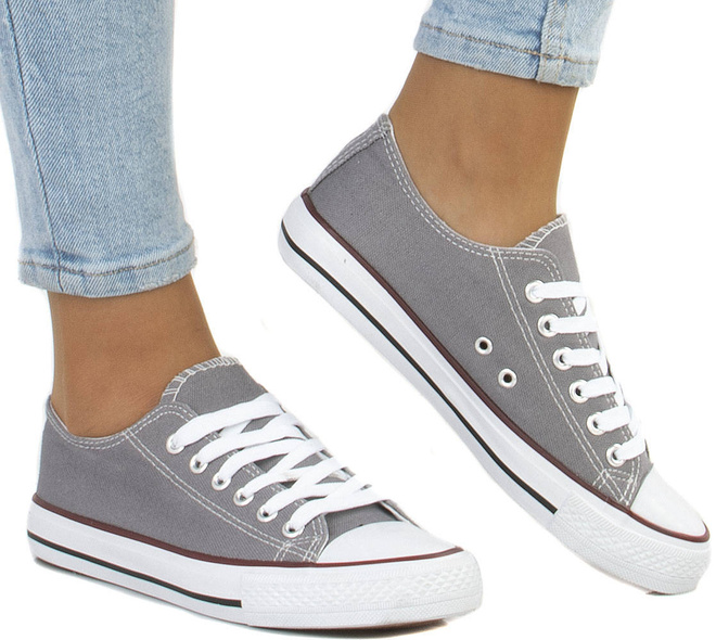 SZARE KLASYCZNE NISKIE TRAMPKI DAMSKIE   4