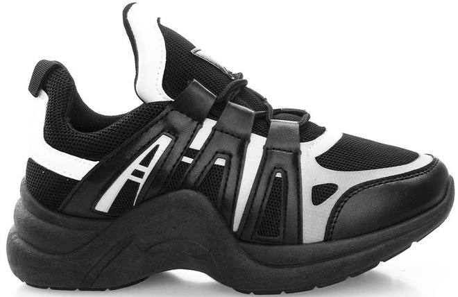 CZARNE SNEAKERSY NA GRUBEJ PODESZWIE OLINES 1