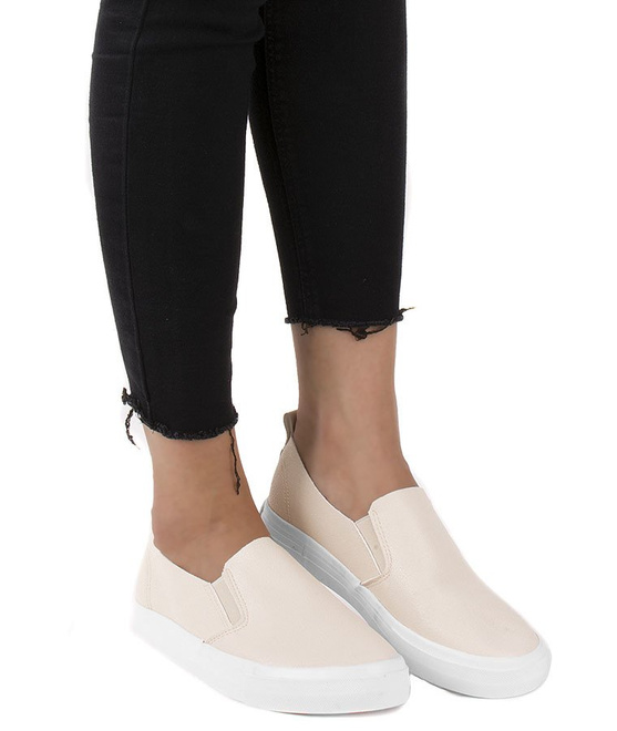 BEŻOWE TRAMPKI TENISÓWKI SLIP ON FRESYLA 3
