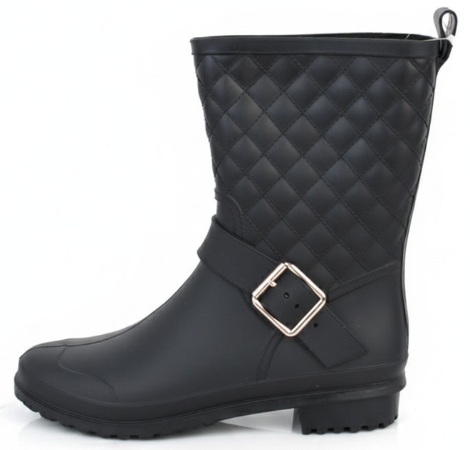 CZARNE MATOWE KALOSZE BOTKI WSUWANE KLAMRA MONAS 3