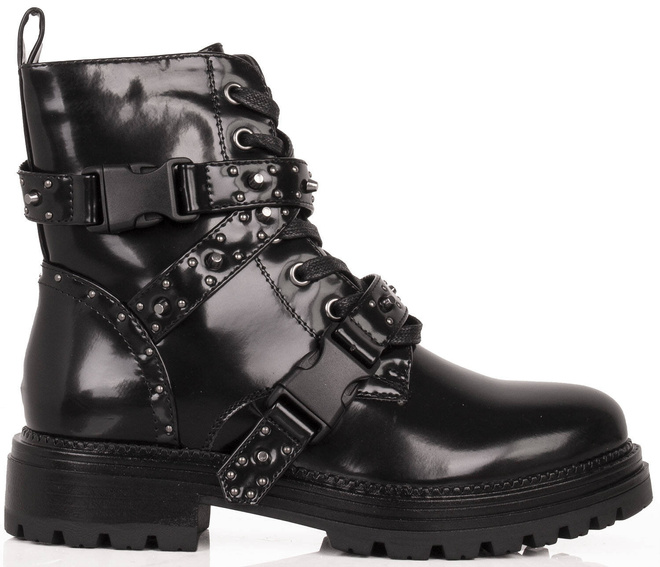 CZARNE TRAPERY BOTKI OCIEPLANE WORKERY Z DŻETAMI 1