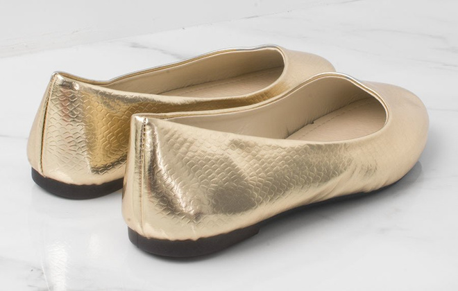 ZŁOTE BALERINKI BALERINY EKO SKÓRA BESS