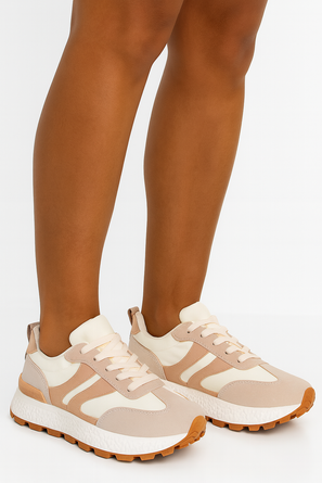 DAMSKIE BEŻOWE SNEAKERSY SPORTOWE TRAMPKI ECLER