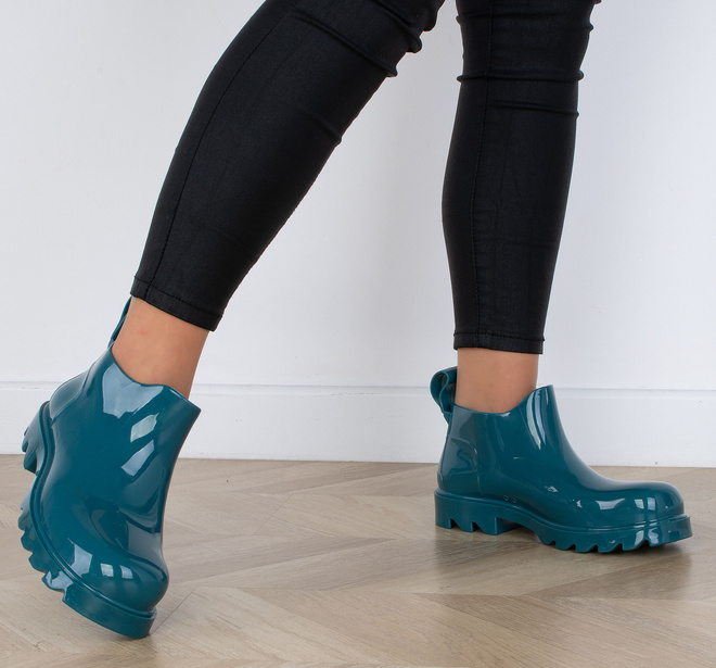 NIEBIESKIE DAMSKIE KRÓTKIE KALOSZE LAKIEROWANE WINSLOW 5