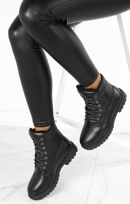 CZARNE OCIEPLANE TRAPERKI BOTKI TIMBERKI HILARY 