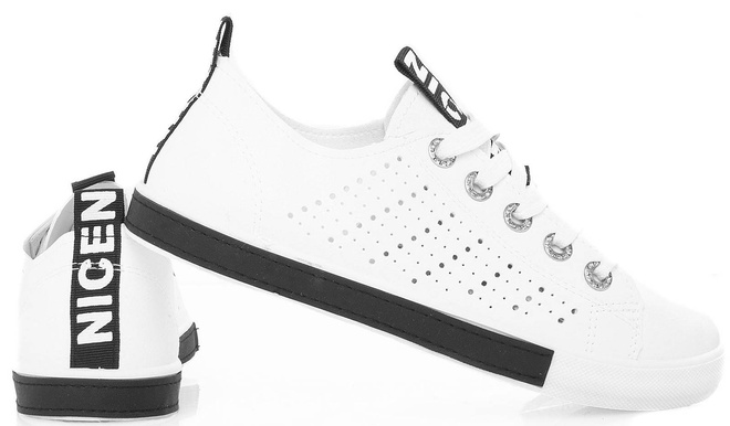 BIAŁE TRAMPKI DAMSKIE TENISÓWKI AŻUROWE MEDISON 3