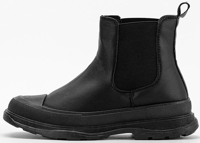 CZARNE DAMSKIE BOTKI SKÓRZANE PLATFORMA WSUWANE CLAZARA 3