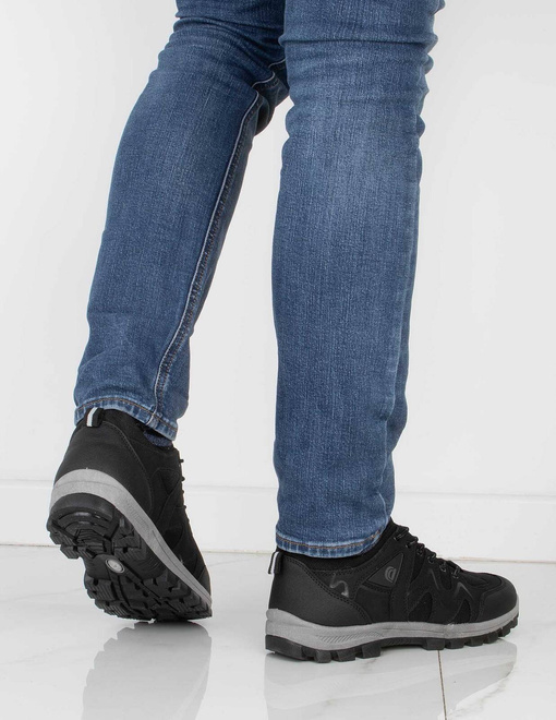CZARNE MĘSKIE OCIEPLANE BUTY TREKKINGOWE 6