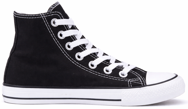 WYSOKIE KLASYCZNE CZARNE TRAMPKI TENISÓWKI SZNUROWANE 1