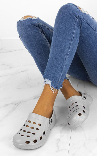 SZARE LEKKIE KLAPKI CHODAKI KROKSY 