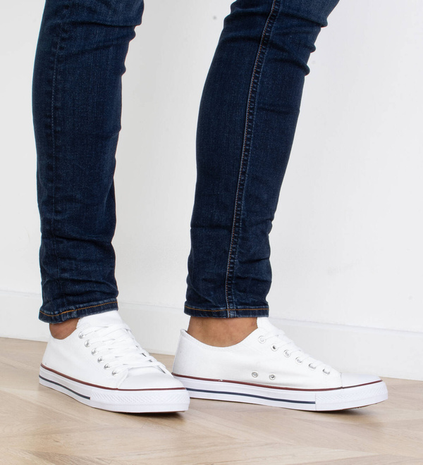 KLASYCZNE NISKIE BIAŁE TRAMPKI MĘSKIE  5